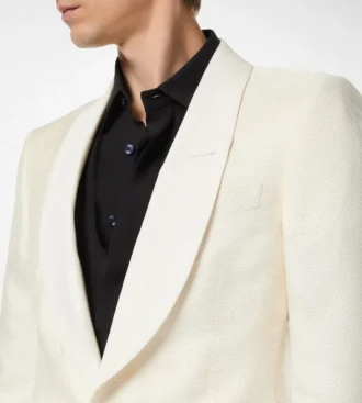 Chaqueta de noche de jacquard de viscosa y seda