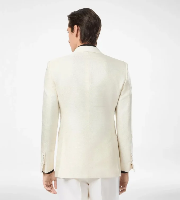 Chaqueta de noche de jacquard de viscosa y seda Chaqueta de noche de jacquard de viscosa y seda