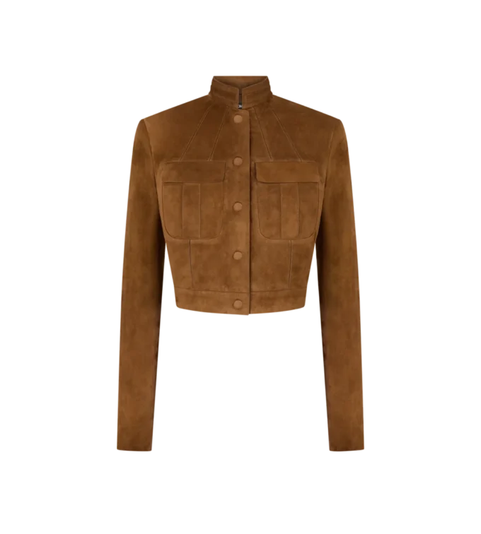Chaqueta de oficial de ante de cordero de grano completo
