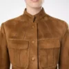 Chaqueta de oficial de ante de cordero de grano completo