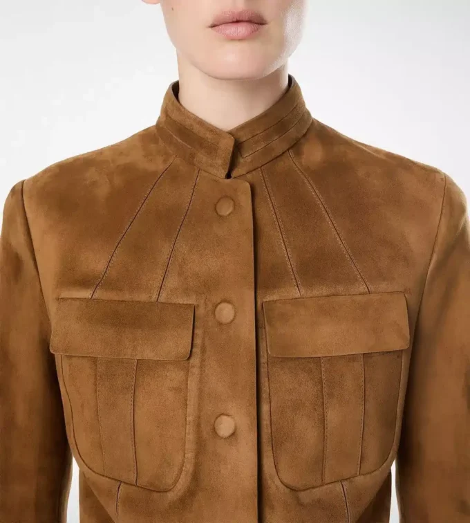Chaqueta de oficial de ante de cordero de grano completo