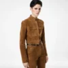 Chaqueta de oficial de ante de cordero de grano completo