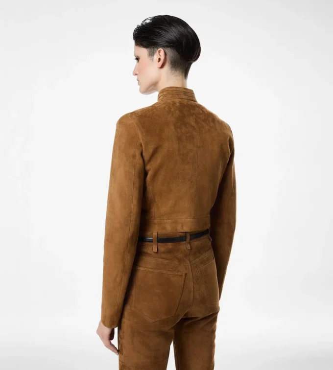 Chaqueta de oficial de ante de cordero de grano completo