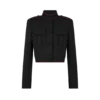 Chaqueta de oficial de gabardina de lana con ribetes Chaqueta de oficial de gabardina de lana con ribetes
