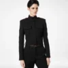 Chaqueta de oficial de gabardina de lana con ribetes Chaqueta de oficial de gabardina de lana con ribetes