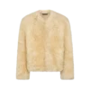Chaqueta de piel sin cuello Chaqueta de piel sin cuello