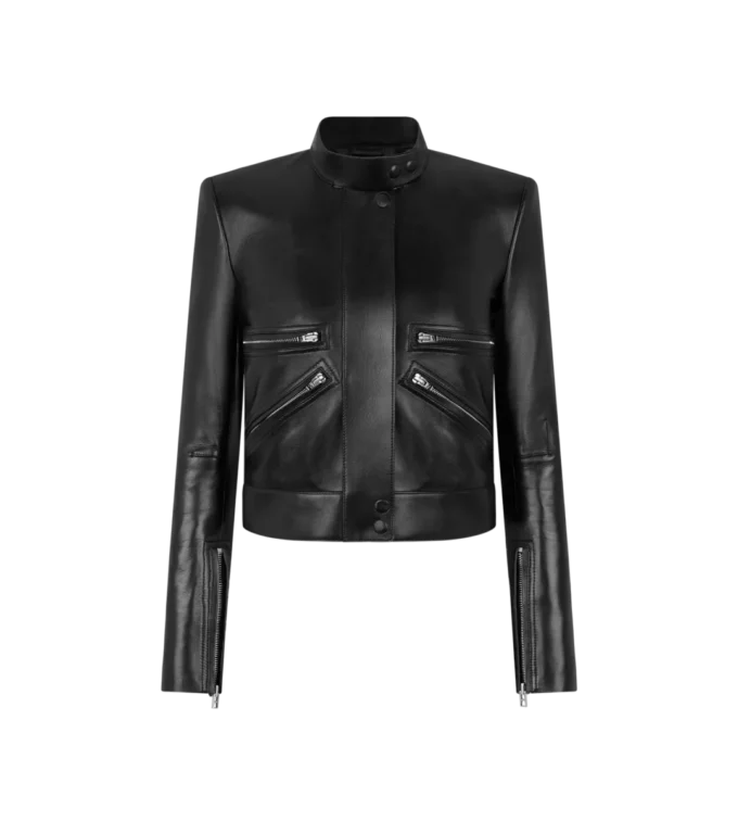 Chaqueta de piloto de napa