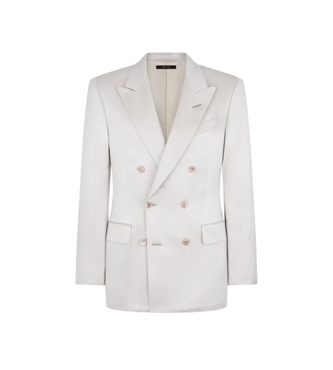 Chaqueta de satén texturizado con acabado melocotón Chaqueta de satén texturizado con acabado melocotón