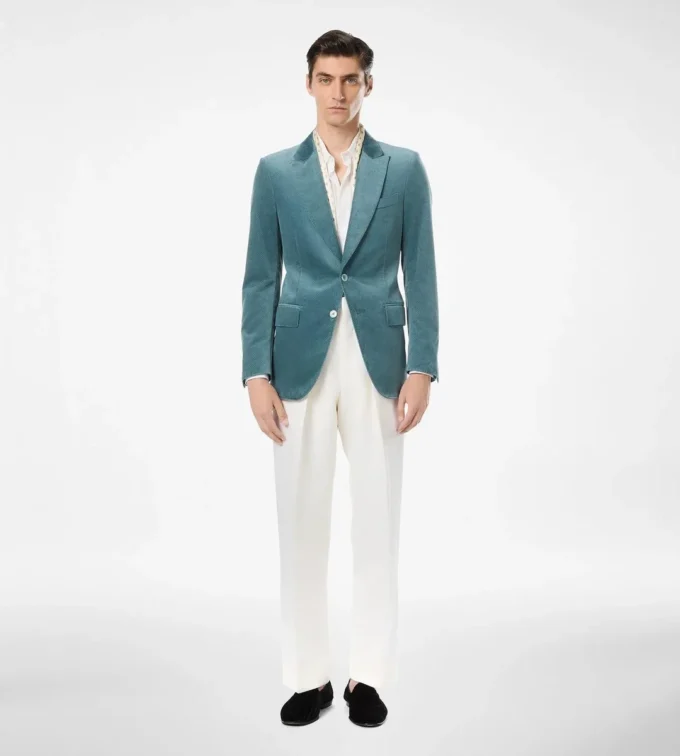 Chaqueta de terciopelo con micro lunares Chaqueta de terciopelo con micro lunares
