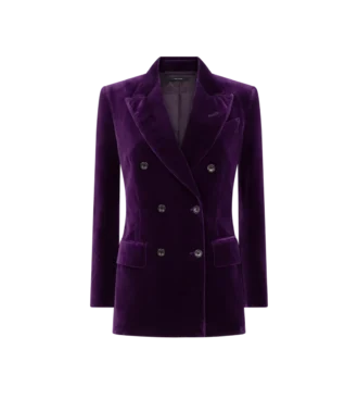 Chaqueta de terciopelo con solapas en pico y doble botonadura de Wallis