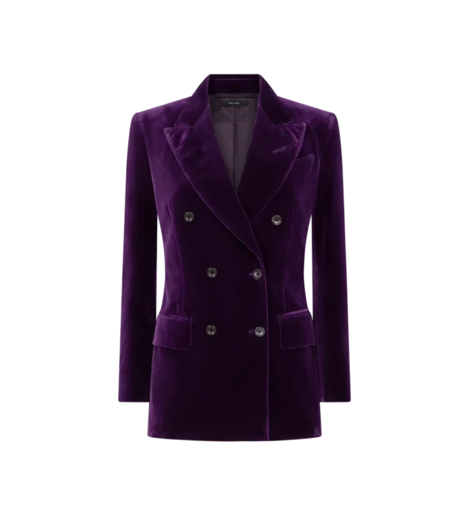 Chaqueta de terciopelo con solapas en pico y doble botonadura de Wallis Chaqueta de terciopelo con solapas en pico y doble botonadura de Wallis