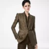 Chaqueta de un solo pecho con solapas en pico y jacquard de cocodrilo Chaqueta de un solo pecho con solapas en pico y jacquard de cocodrilo
