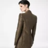 Chaqueta de un solo pecho con solapas en pico y jacquard de cocodrilo Chaqueta de un solo pecho con solapas en pico y jacquard de cocodrilo