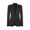 Chaqueta de un solo pecho de lana y algodón a rayas Barathea Chaqueta de un solo pecho de lana y algodón a rayas Barathea
