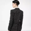 Chaqueta de un solo pecho de lana y algodón a rayas Barathea Chaqueta de un solo pecho de lana y algodón a rayas Barathea