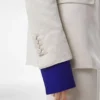 Chaqueta de una sola botonadura de mezcla de algodón y seda lavada Chaqueta de una sola botonadura de mezcla de algodón y seda lavada