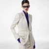 Chaqueta de una sola botonadura de mezcla de algodón y seda lavada Chaqueta de una sola botonadura de mezcla de algodón y seda lavada