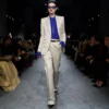 Chaqueta de una sola botonadura de mezcla de algodón y seda lavada Chaqueta de una sola botonadura de mezcla de algodón y seda lavada