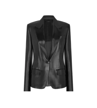 Chaqueta de una sola botonadura en piel de Guanteria sedosa