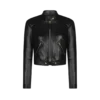 Chaqueta deportiva con cremallera de piel plonge brillante