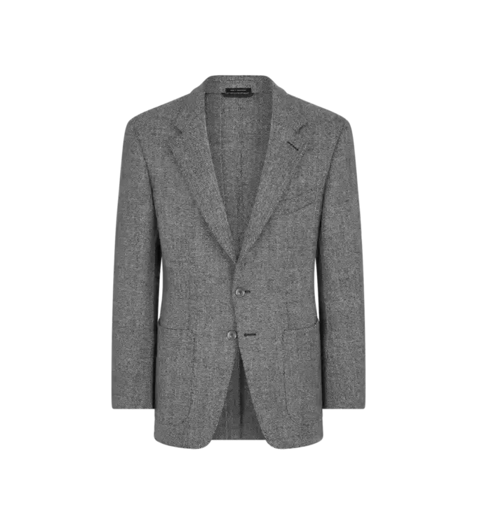 Chaqueta doble dividible con diseño en espiga de piel de tiburón Chaqueta doble dividible con diseño en espiga de piel de tiburón
