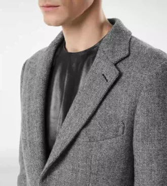 Chaqueta doble dividible con diseño en espiga de piel de tiburón