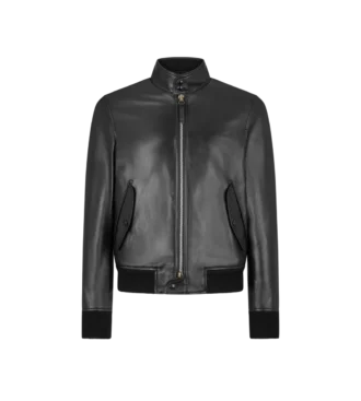 Chaqueta Harrington de piel