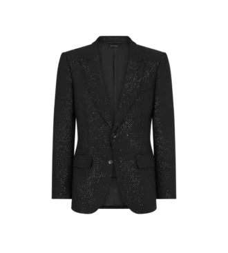Chaqueta ligera de bouclé con lentejuelas