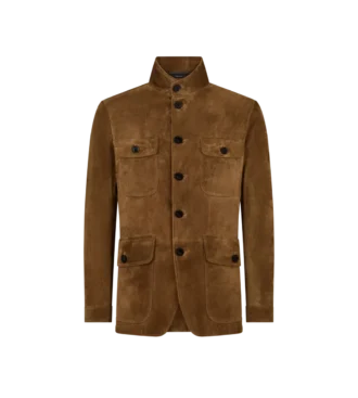 Chaqueta militar de ante de cachemira