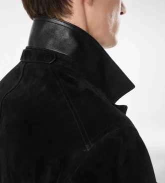 Chaqueta militar de ante de cachemira