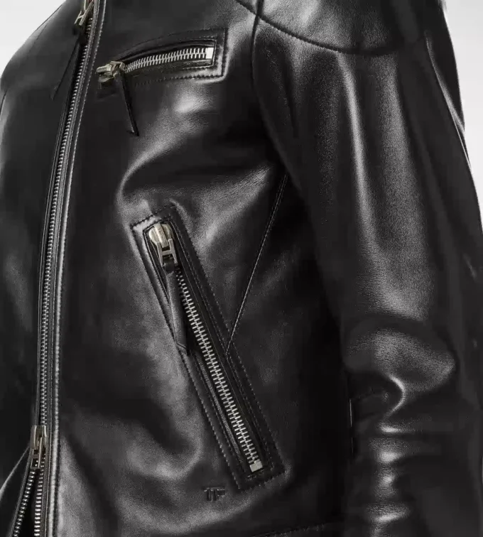 Chaqueta motera de piel napa granulada Chaqueta motera de piel napa granulada