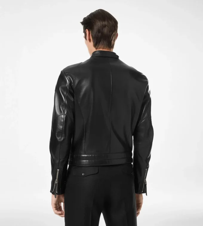 Chaqueta motera de piel napa granulada Chaqueta motera de piel napa granulada