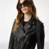 Chaqueta motera de piel plonge brillante Chaqueta motera de piel plonge brillante