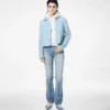 Pantalones rectos de denim lavado a la piedra