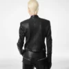 Chaqueta Racer de napa con acabado al vapor Chaqueta Racer de napa con acabado al vapor