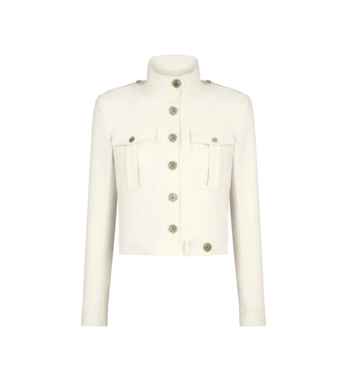 Chaqueta safari corta con cuello alto Chaqueta safari corta con cuello alto
