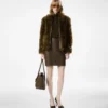 Chaqueta tipo blouson de piel con detalles de cuero Chaqueta tipo blouson de piel con detalles de cuero