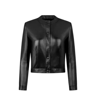 Chaqueta tipo cárdigan de piel napa