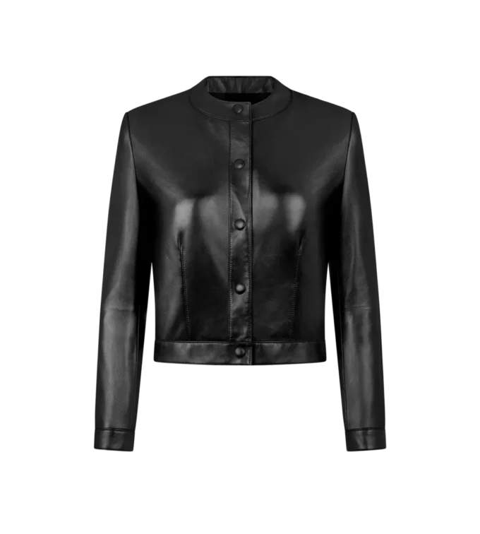 Chaqueta tipo cárdigan de piel napa Chaqueta tipo cárdigan de piel napa