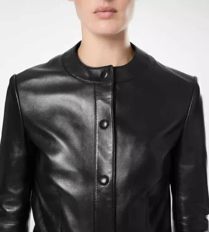 Chaqueta tipo cárdigan de piel napa Chaqueta tipo cárdigan de piel napa