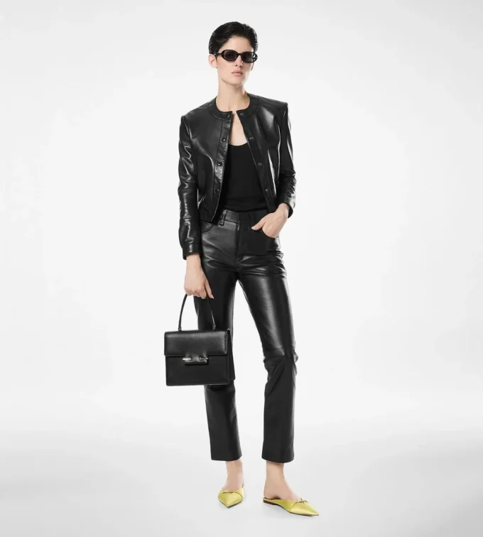 Chaqueta tipo cárdigan de piel napa Chaqueta tipo cárdigan de piel napa