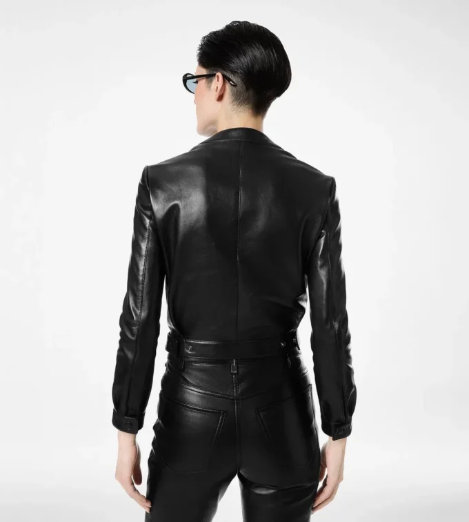 Chaqueta tipo cárdigan de piel napa Chaqueta tipo cárdigan de piel napa
