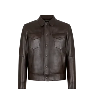 Chaqueta western de piel granulada de búfalo