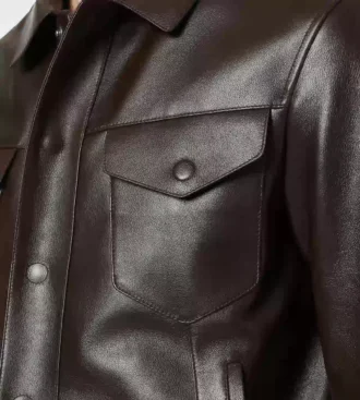 Chaqueta western de piel granulada de búfalo