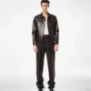 Chaqueta western de piel granulada de búfalo Chaqueta western de piel granulada de búfalo