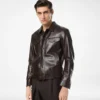 Chaqueta western de piel granulada de búfalo Chaqueta western de piel granulada de búfalo
