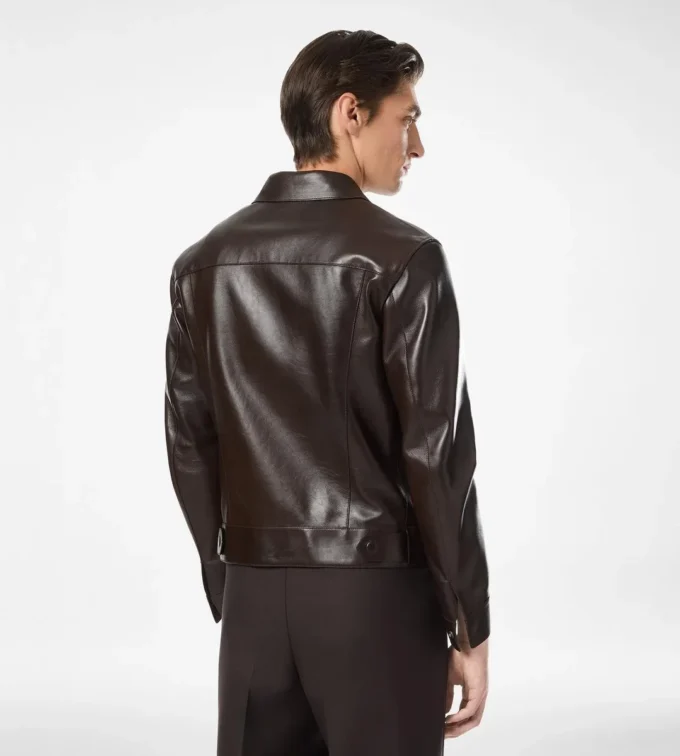 Chaqueta western de piel granulada de búfalo Chaqueta western de piel granulada de búfalo