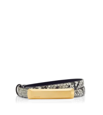 Cinturón con barra de pitón estampado