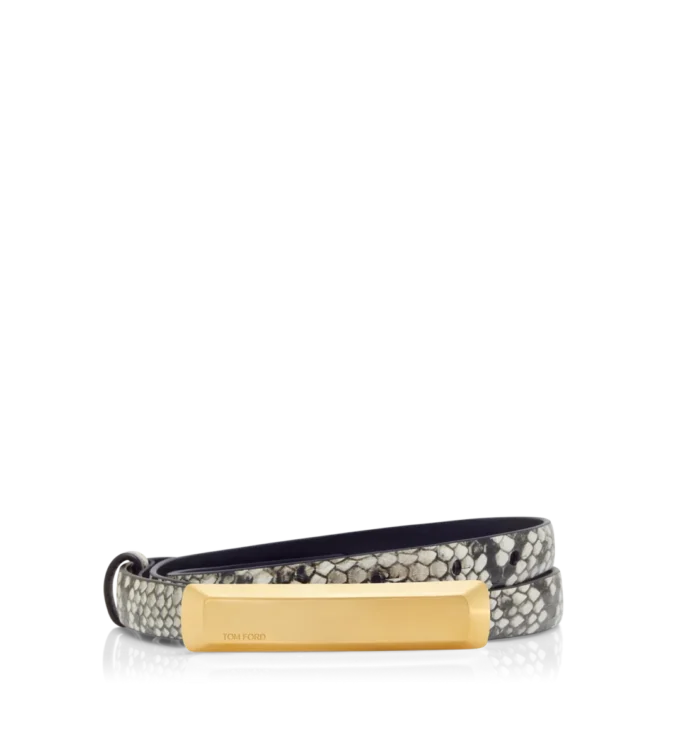 Cinturón con barra de pitón estampado
