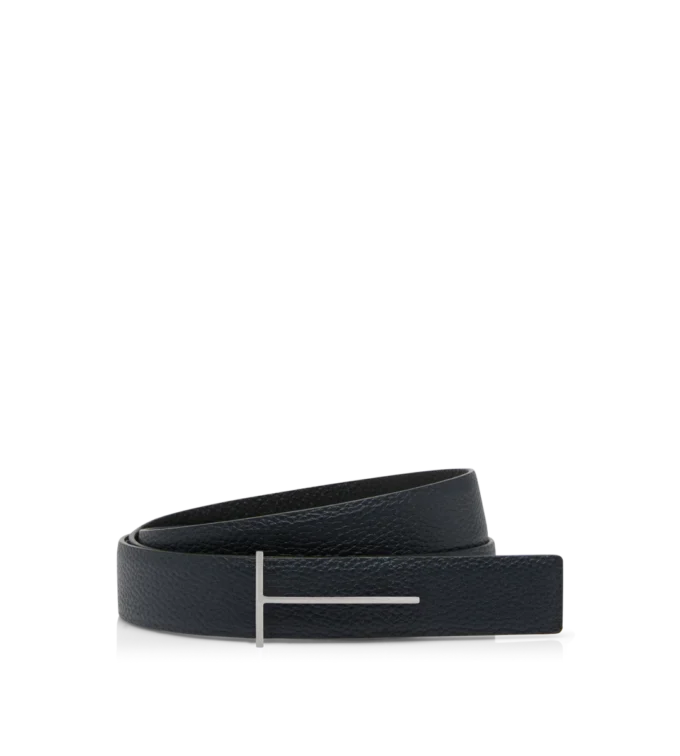 Cinturón reversible Slim T de piel granulada Cinturón reversible Slim T de piel granulada